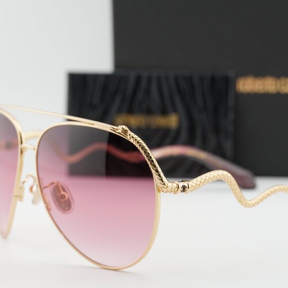 Roberto Cavalli SRC090M 300K Aviator Sunglasses - Gold/Pink main image 9